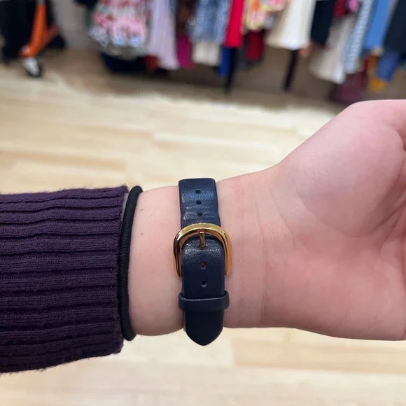 Kate Spade Gold-Tone Watch with Black Strap